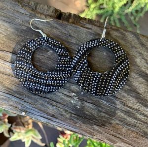 Sparkle cork leather earrings